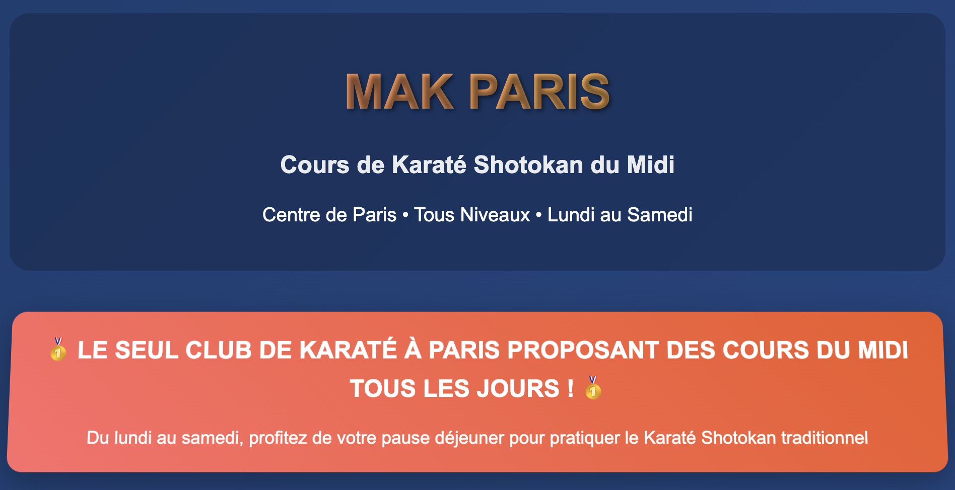 Cours karaté paris midi